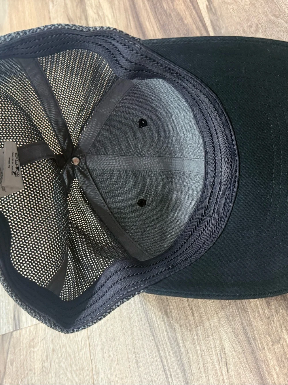 Men's Black Mesh Back Hat with Embossed Flag Patch